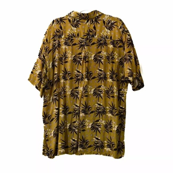 Bruno Banani Mens Caramel Black Button Up Shirt Floral Dot Short Sleeve 2XL - Picture 5 of 9